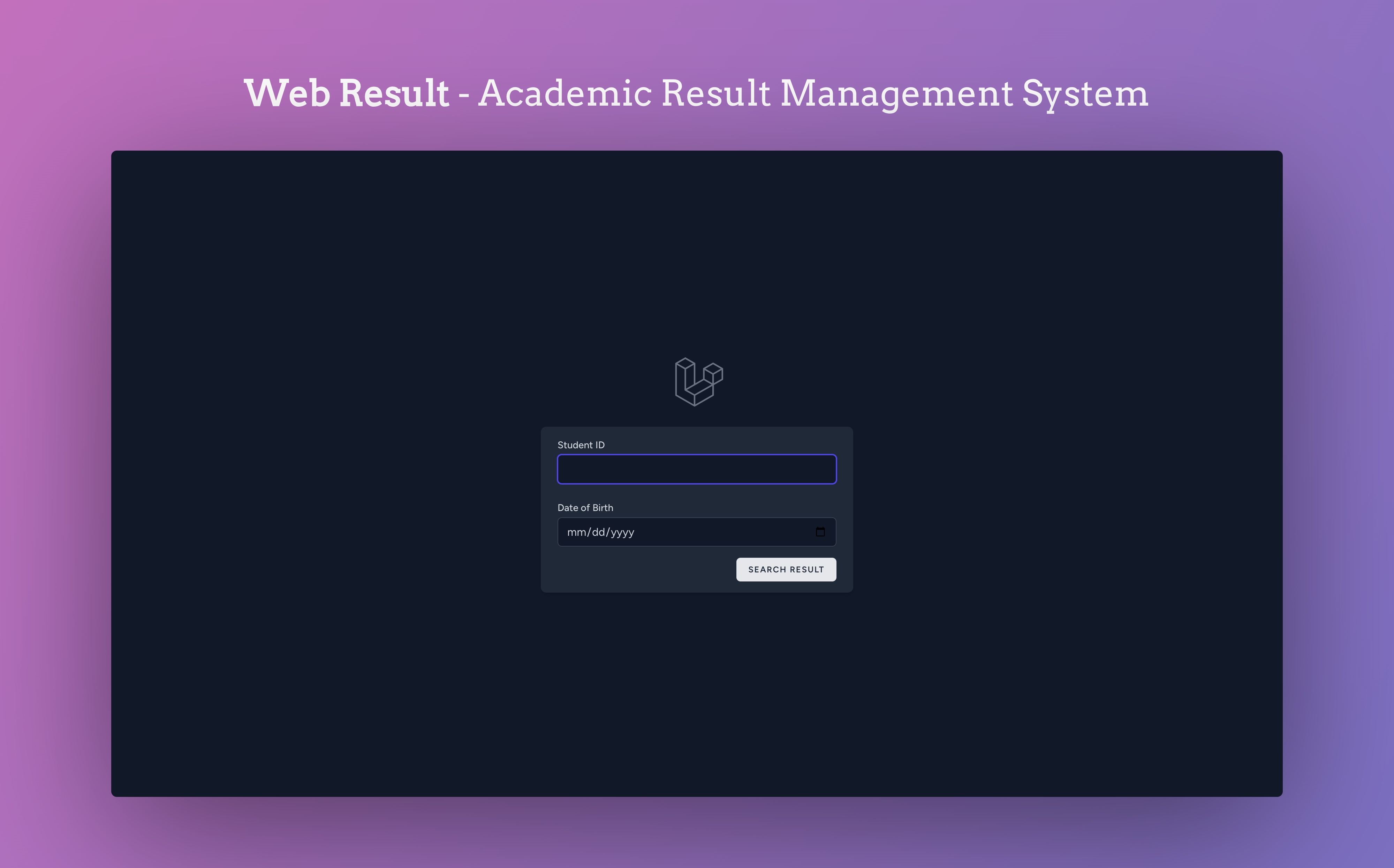 Laravel Academic Result Management System